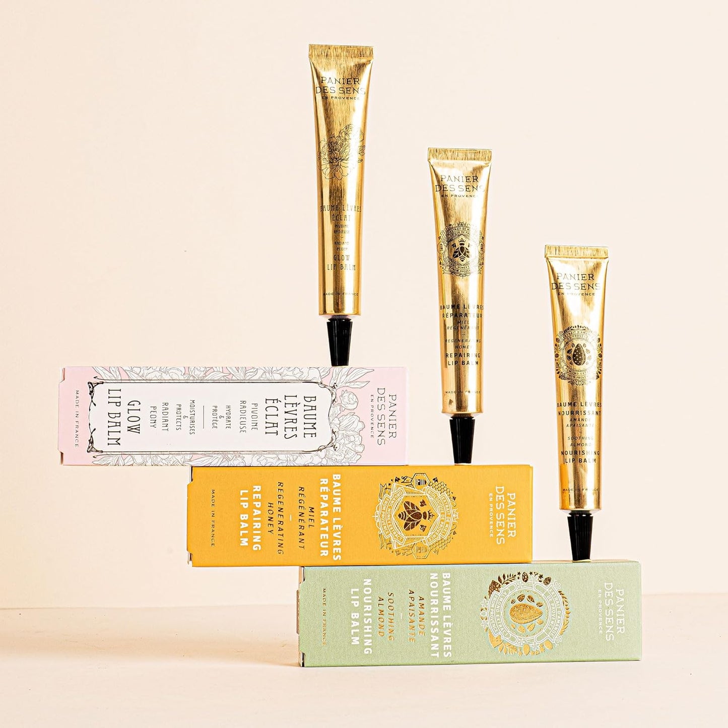 Panier des Sens - Peony Lip Balm for Women - Lip Moisturizer - Shea butter & Sweet almond oil - Made in France Lip Care - 98% Natural Ingredients - Lip Balm Hydrating for Dry Lips - 0.5 Fl oz