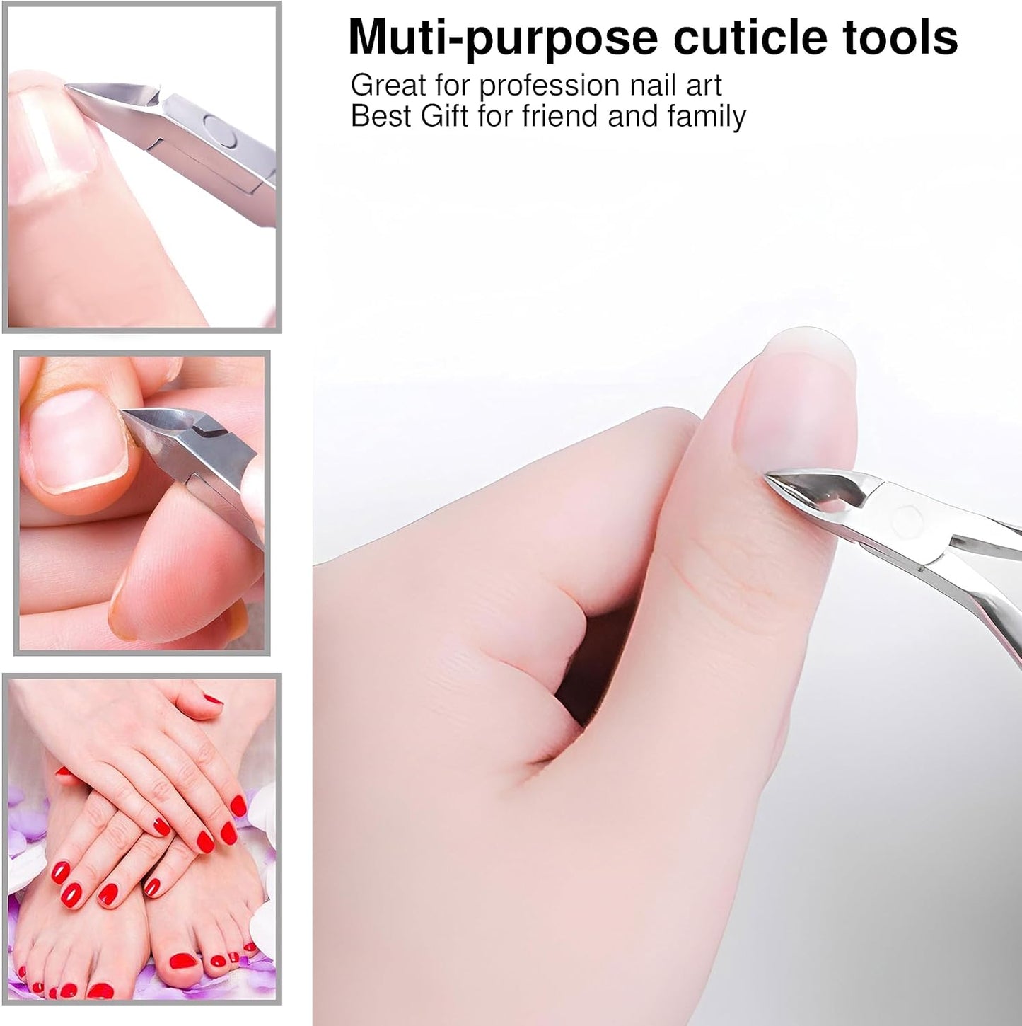 UM Supplies Cuticle Trimmer | Hangnail Remover | Extremely Sharp | Professional Cuticle Nippers | Stainless Steel | Cuticle clippers | Pedicure Manicure Tool I Jaw12 (4mm)