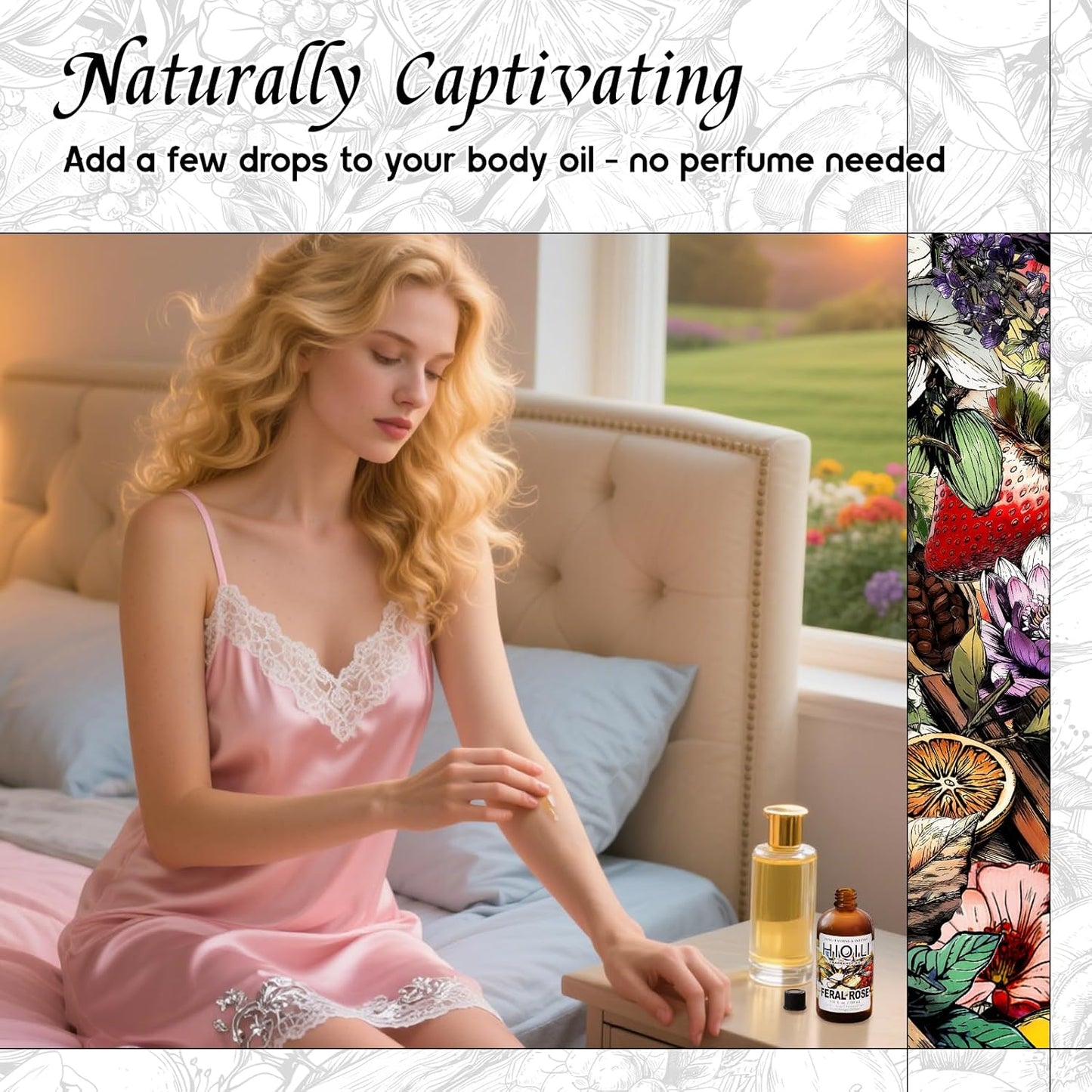 HIQILI Feral Rose Fragrance Oil for Candle Making, Inspired by Gr-Lain ROS.B-Bare, DIY Scented Body Oils, Home Luxury Scents for Essential Oil Diffuser - 5.07 Fl Oz