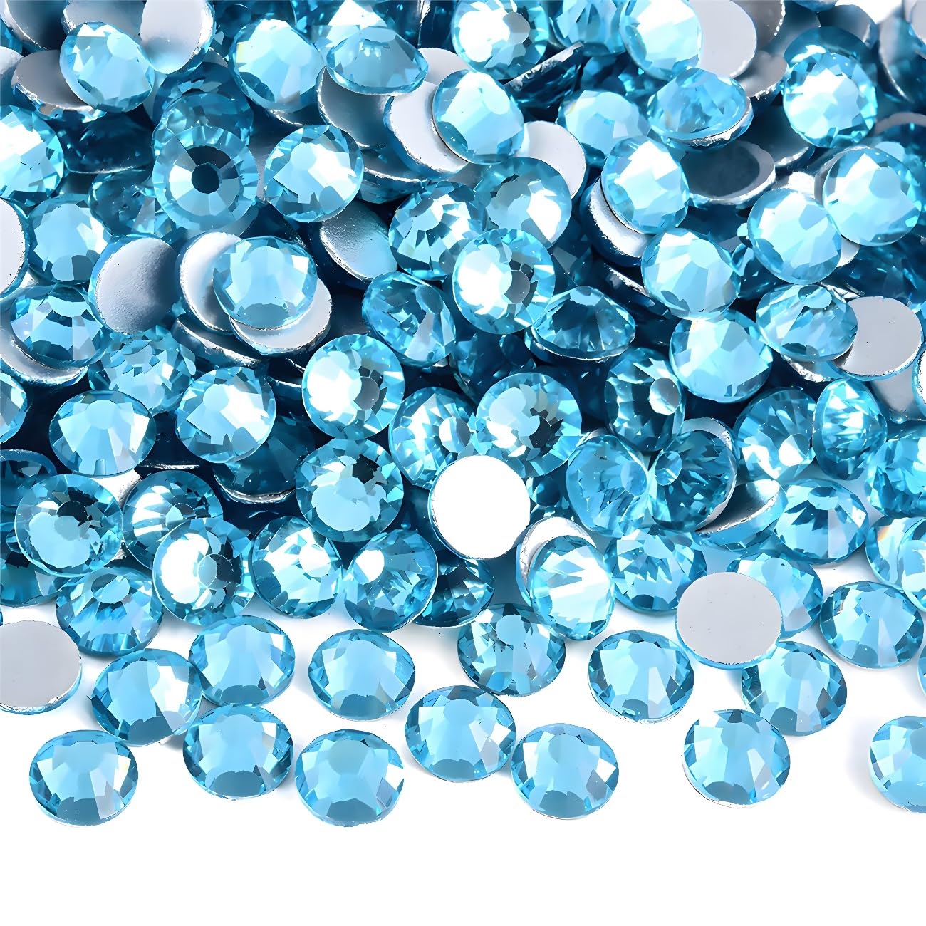 Flatback Rhinestones Round Gems for Nails Art and Crafts 620Pcs SS30 6mm Glitter Crystals Stone DIY Bags Clothes Shoes (Crystal Blue)