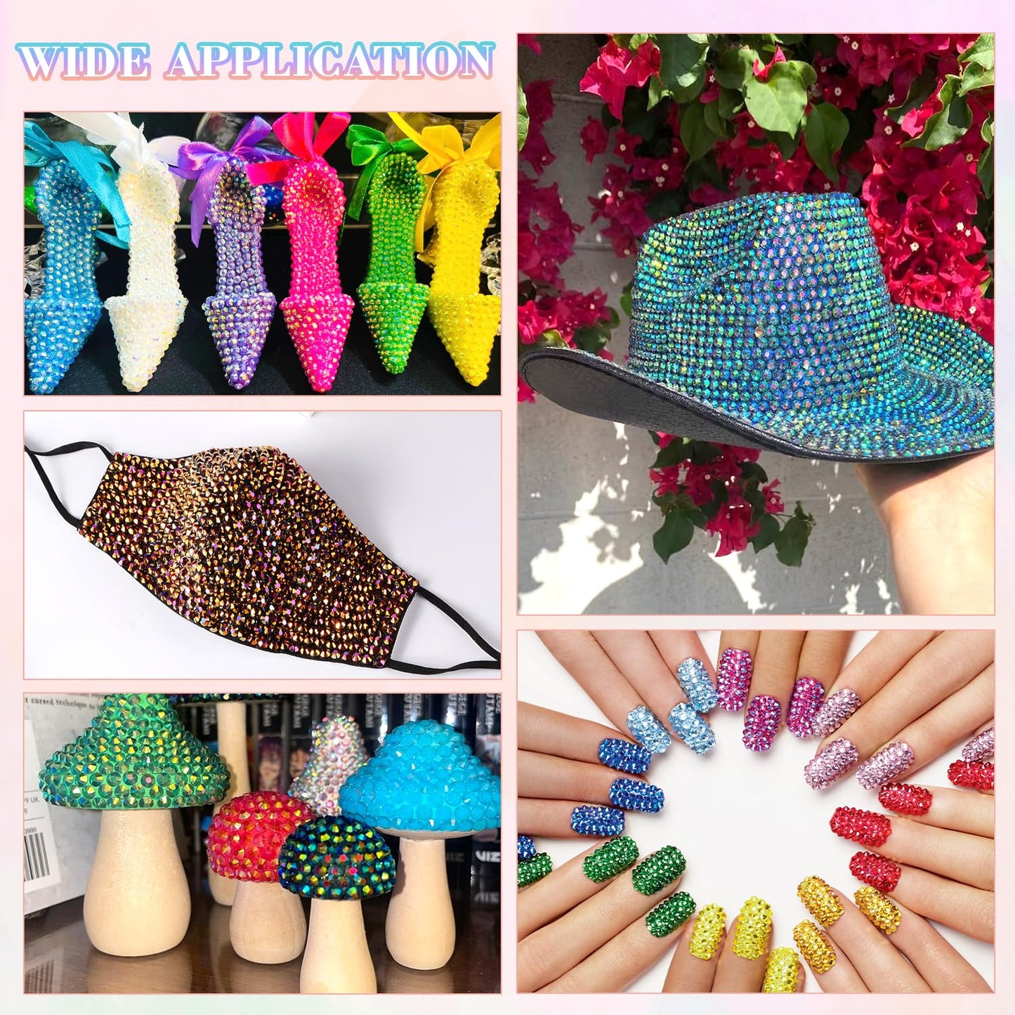 6600Pcs Resin Jelly Rhinestones with Tweezers for Crafting, Multi Colors 5mm Non Hotfix Flatback Gems, Bedazzling Crystal for DIY Crafts Clothing Tumblers Mugs Shoes Decor Nail Art