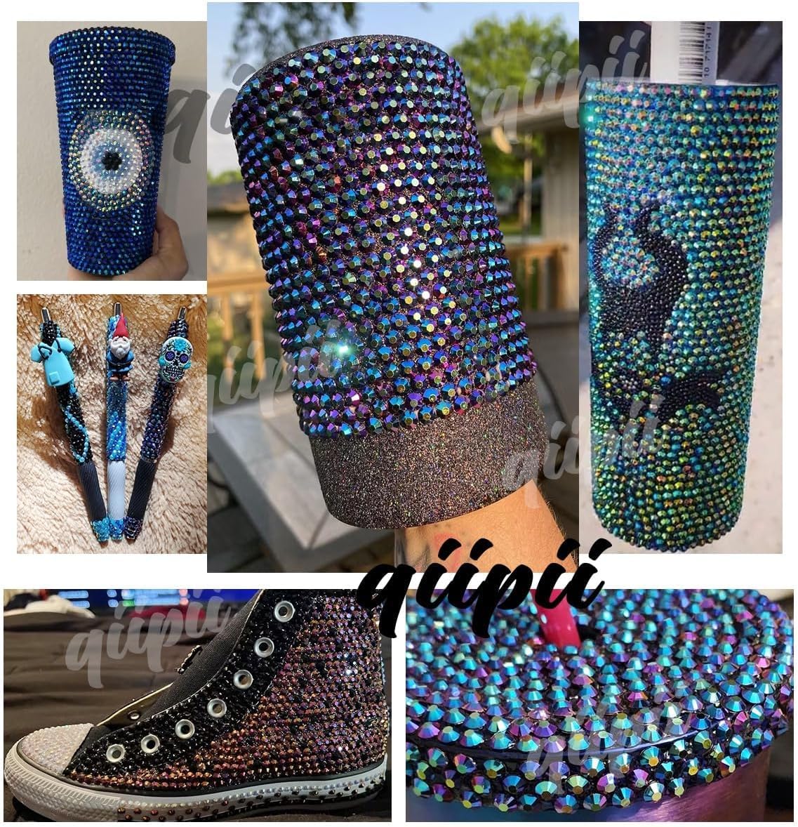 16000PCS Classic Jean Blue Resin Crystal Rhinestones for Bedazzling Crafting 3mm 4mm 5mm Flatback Stones Diamonds Crystals Gems for Face Eyes Makeup Tumblers Bottles DIY Crafts Clothes Shoes