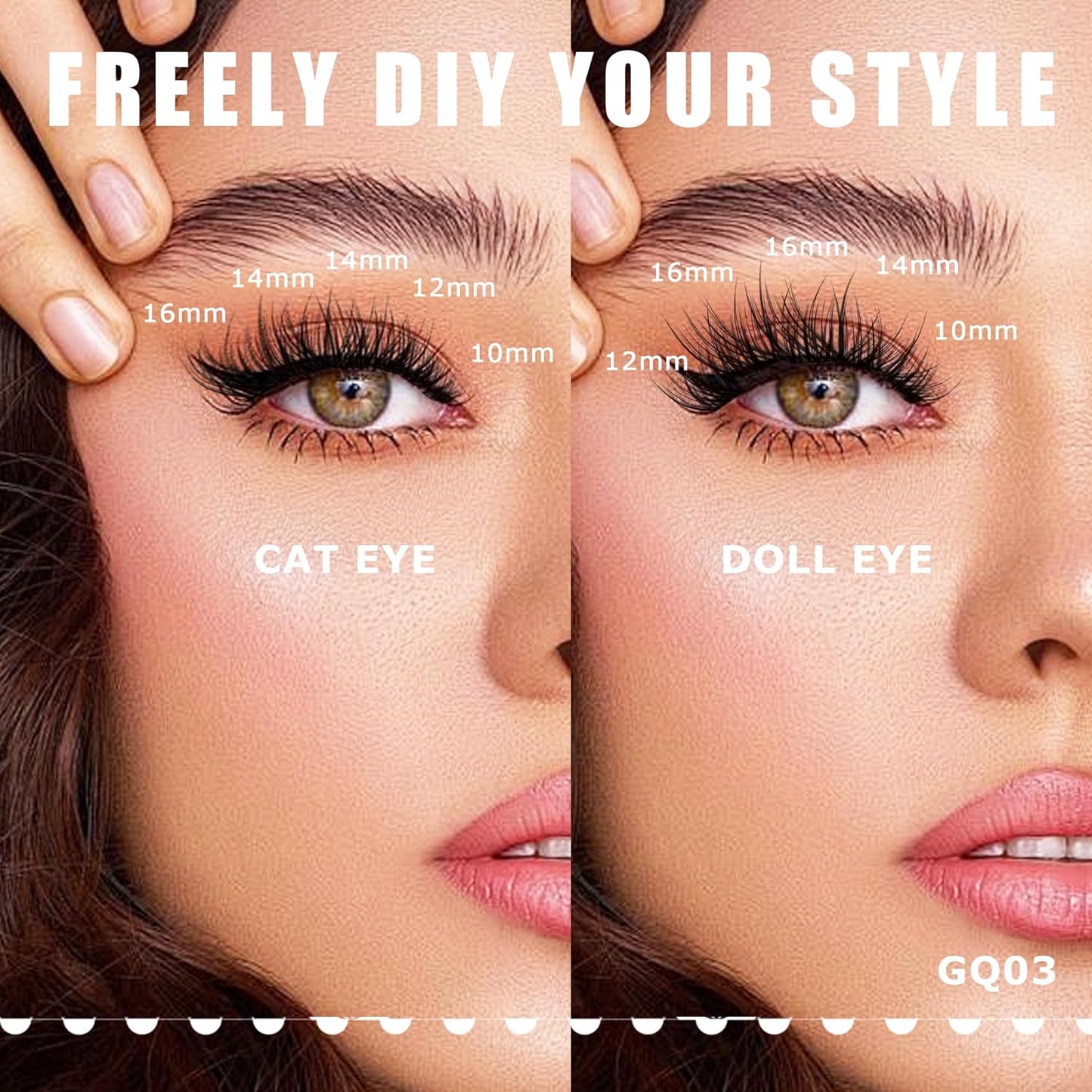 GAQQI Lash Clusters, Eyelash Clusters 120PCS C Curl Individual Lashes, Wispy Cluster Eyelash Extension 14mm Only, Natural Looking Cluster Lashes （GQ03, C Curl, 14mm)