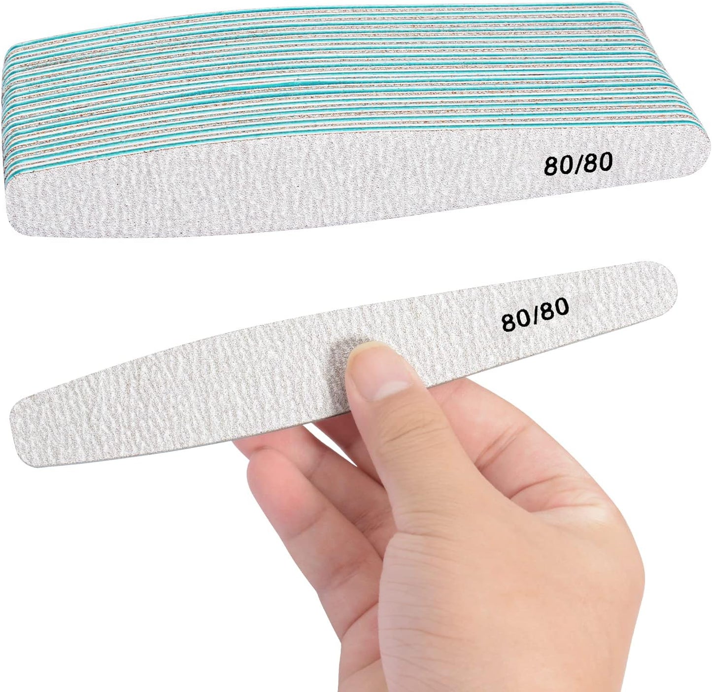 15pcs 80/80 Grit Nail Files for Natural Nails, Double Sided Emery Boards for Nails, Professional Nail Files for Acrylic Nails for Home & Salon (limas para manicura)