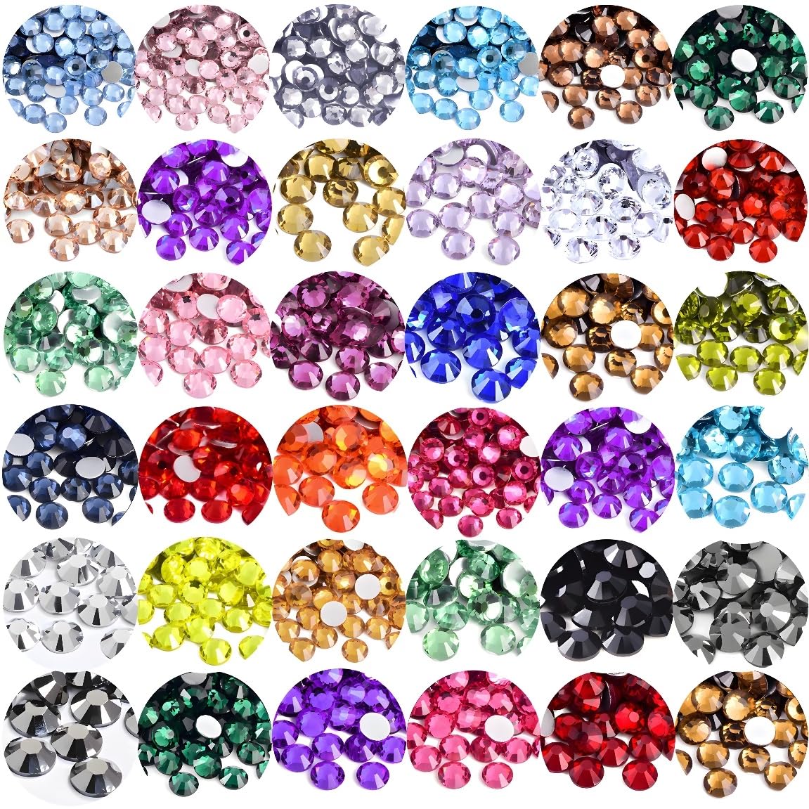 Flatback Rhinestones Round Gems for Nails Art and Crafts 620Pcs SS30 6mm Glitter Crystals Stone DIY Bags Clothes Shoes (Coffee Yellow)