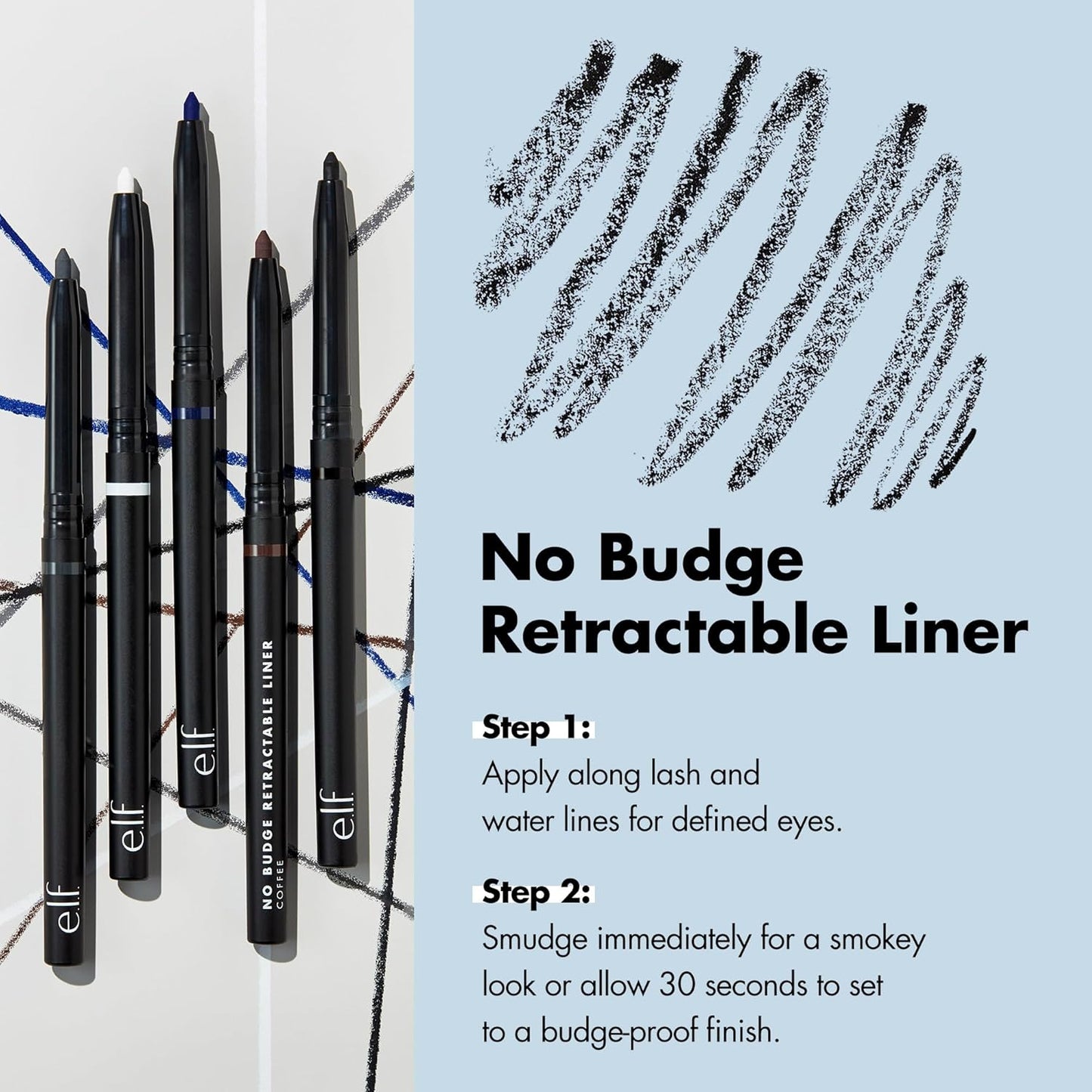 e.l.f. No Budge Retractable Eyeliner, Creamy, Ultra-Pigmented & Waterproof, Creates Bold & Defined Lines, Vegan & Cruelty-Free, Ruby