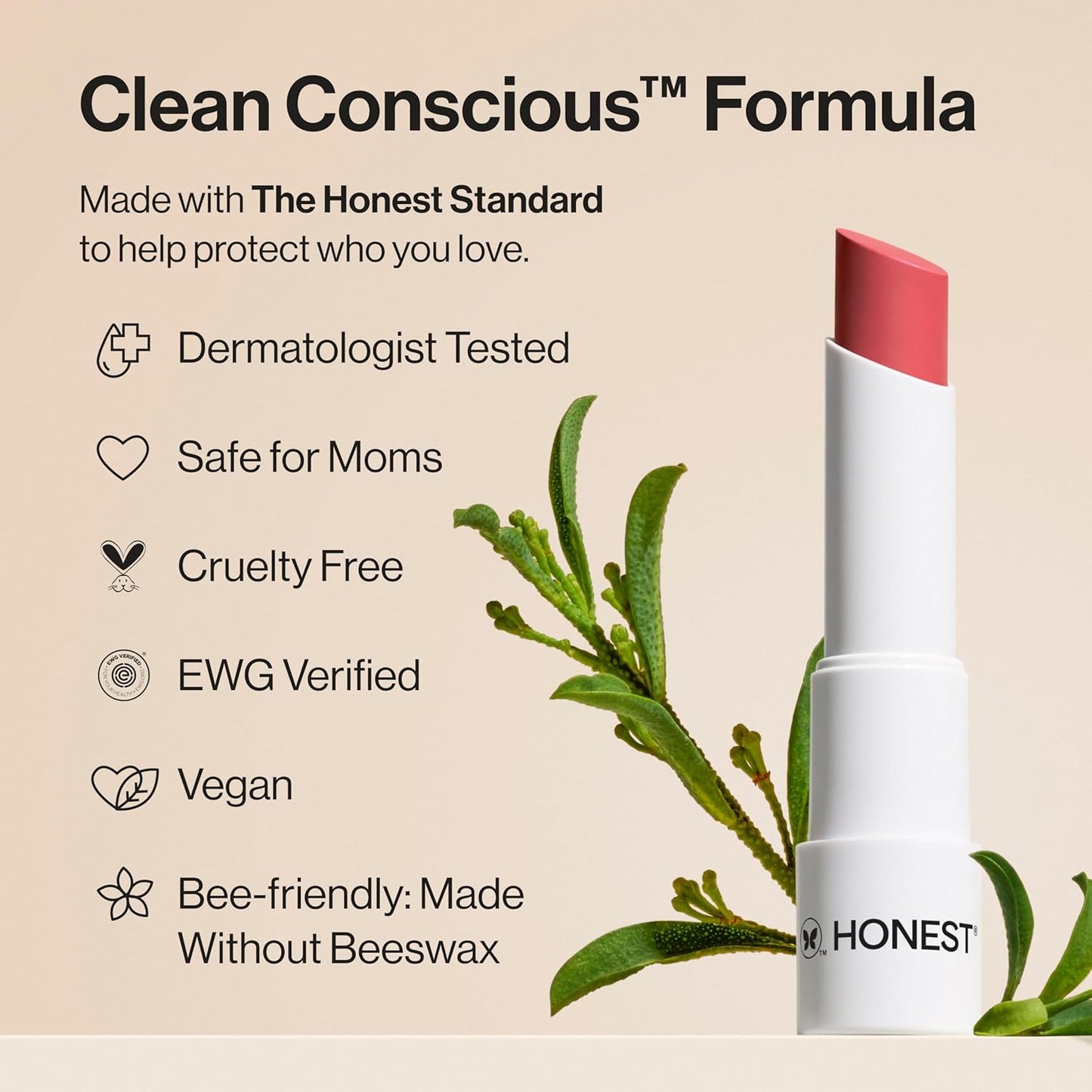 Honest Beauty Moisturizing Vegan Tinted Lip Balm | Antioxidant-rich Acai Extracts + Avocado Oil | Paraben Free + Cruelty Free | Lychee Fruit