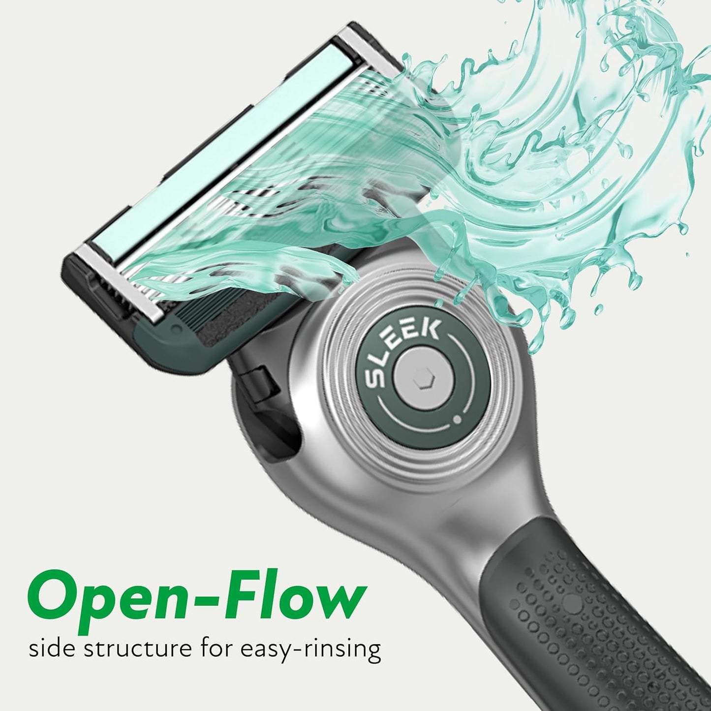 DORCO SLEEK Six Blade Razor System with Multi-Flex Technology Refill Set, Precision Shaving Razor Replacement Cartridge (4 Pack)