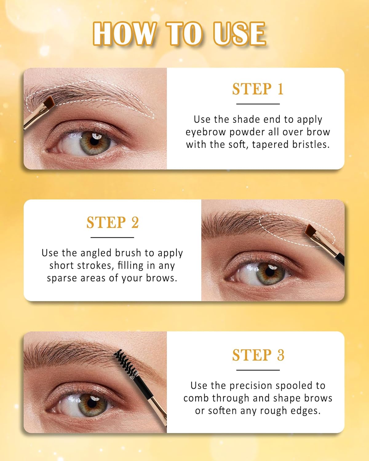 Eyebrow Powder Kit-2 Colors Eye Brow Tinting Powder Palette Long-Lasting Waterproof, Light Dark Grey Brown Brow Filler Product, Mother's Day Makeup Gift for Women Girl, with Mirror Brow Brush-Set 03