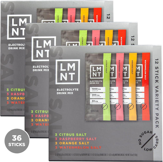 Drink LMNT Zero Sugar Electrolytes - Variety Pack Bundle | Drink Mix | 36-Count