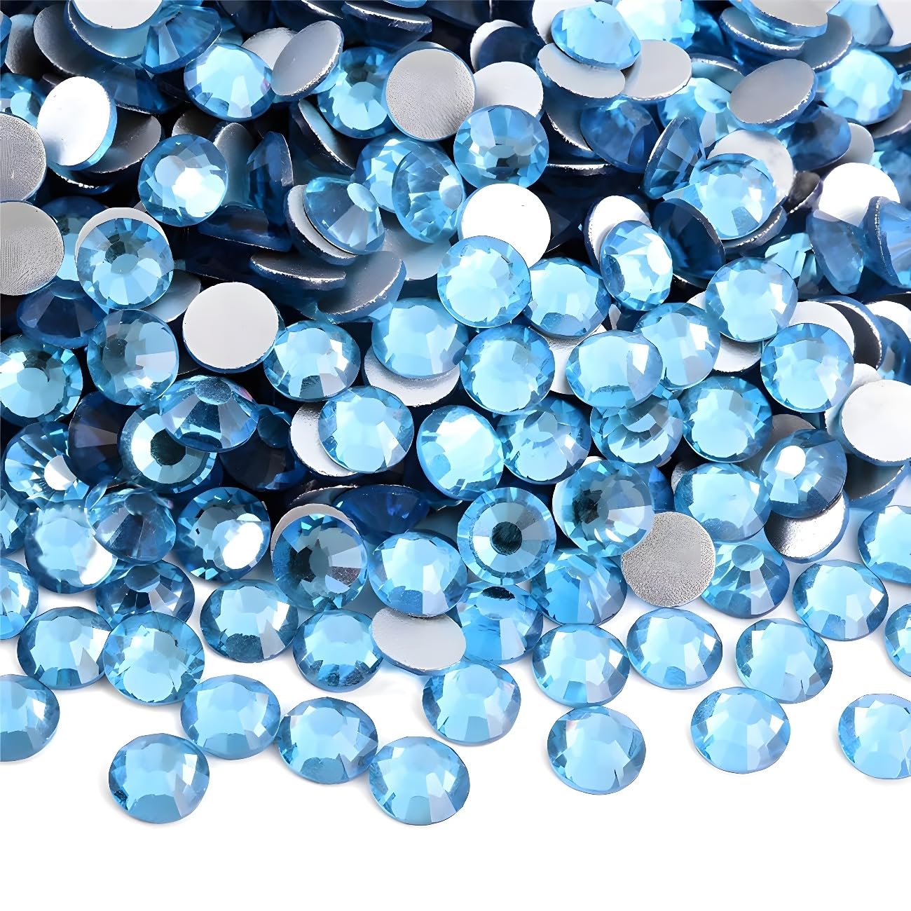 Flatback Rhinestones Round Gems for Nails Art and Crafts 620Pcs SS30 6mm Glitter Crystals Stone DIY Bags Clothes Shoes (Peacock Blue)