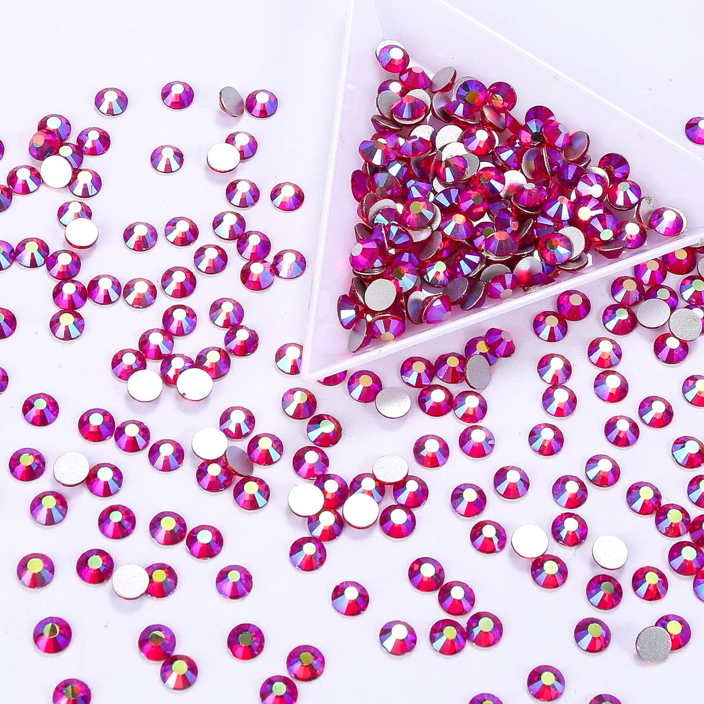 1440Pcs Red Ab Crystal Rhinestones,Glass Flatback Rhinestones Gemstones for Nail Face Makeup Art Crafts Clothes Decoration -(SS12,3.0mm,Red Ab)