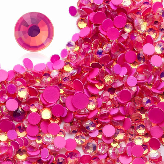 F Rose Flatback Rhinestones, Glass Rhinestones for Nail Art and Craft, Glue Fix, Loose Crystal Gemstones(F Rose, SS20, 1440pcs, 4.6-4.8mm)