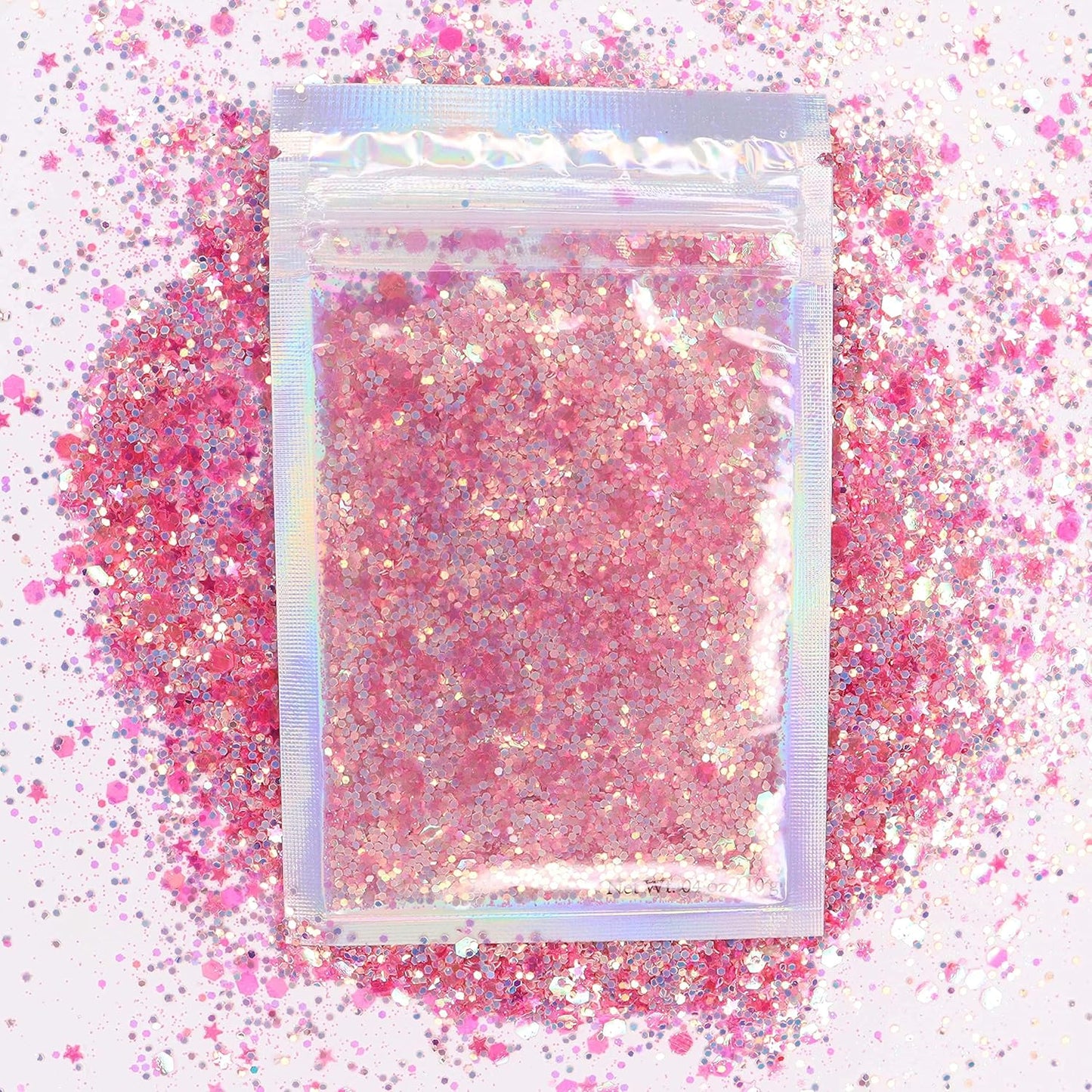 Holographic Pink Unicorn Glitter - 15G Chunky Face, Hair, Eye & Body Glitter Set for Women. Rave & Festival Accessories
